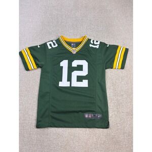 Nike Green Bay Packers Aaron Rodgers 12 NFL Jersey Kids Medium 10-12 Green